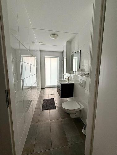 a bathroom with a toilet and a sink at The Residence Enschede in Enschede