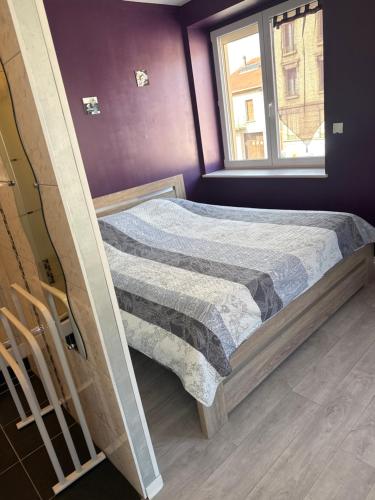a bedroom with a bed and a window at Chambre Confort Double lit in Toul