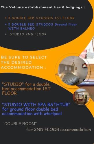 a flyer for a home renovation with a picture of a bedroom at Velours & Balnéo in Saint-Nazaire