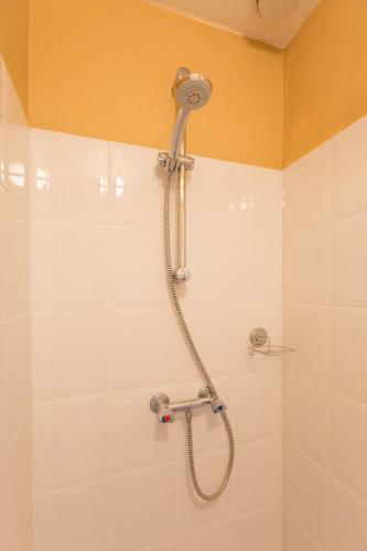 a shower with a shower head in a bathroom at The Heritage - R.Q.C. in The Hague
