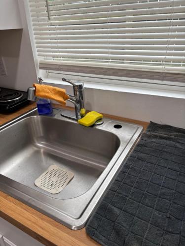 a kitchen sink with a sponge and a spatula at dary hause in Indianapolis