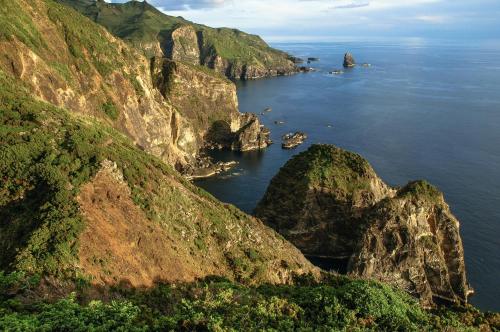 a view of the ocean from a mountain at Aldeia da Cuada in Faja Grande