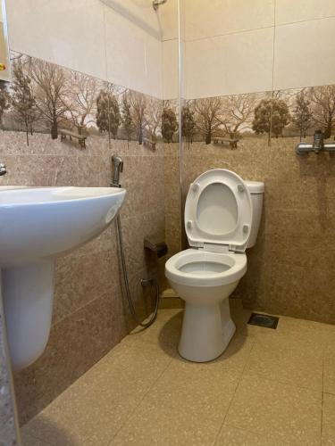 a bathroom with a toilet and a sink at Ivory guest house in Pattipola