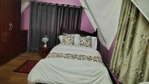 a bedroom with a bed with a canopy at Kukis Place, 5 bedrooms, whole compound in Embu