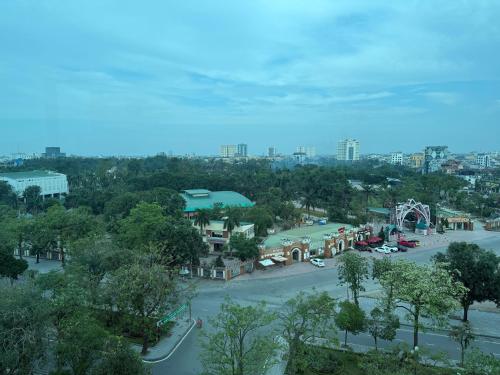a view of a city with a amusement park at Nhà khách Bông Sen in Vinh
