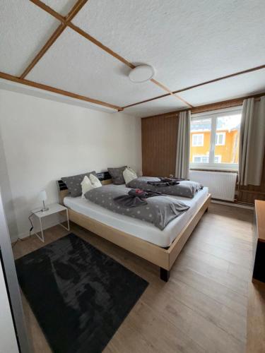 a bedroom with a large bed in a room at Ferienhaus HANA in St. Blasien