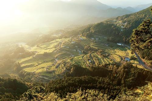 an aerial view of a village on a mountain at Fairfield by Marriott Mie Kumano Kodo Mihama in Mihama
