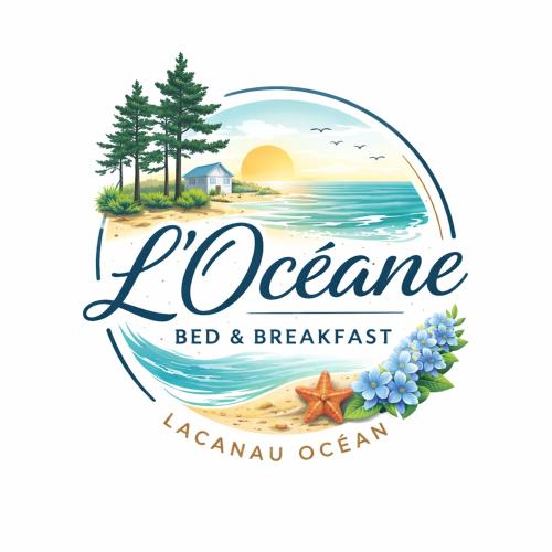 a beach logo with a picture of the ocean at L'Océane Bed&Breakfast in Lacanau-Océan