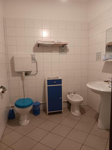 a bathroom with a toilet and a sink at casa vacanze iris, appartamento turistico in Ravenna