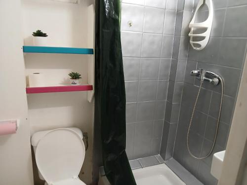 a bathroom with a toilet and a shower at Smart-lidays SXM in Grand Case
