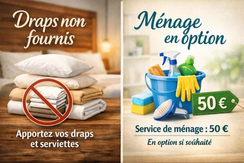 a flyer for a massage center with a pile of towels at The Mobil home Confort Clim / 2 Chb / 5 Pers in Lagorce