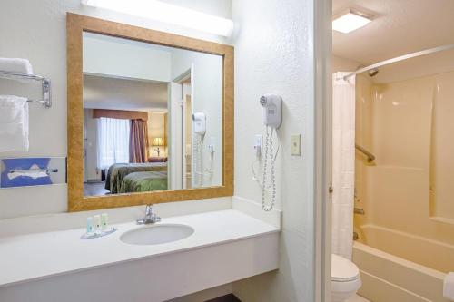 a bathroom with a sink and a mirror at Quality Inn & Suites Live Oak I-10 Exit 283 in Live Oak