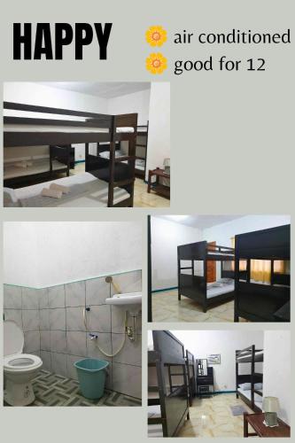 a collage of pictures of a room with a bed at Jeanette Beach Resort in Guinticgan