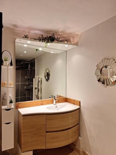 Côté Terrasse tesisinde bir banyo