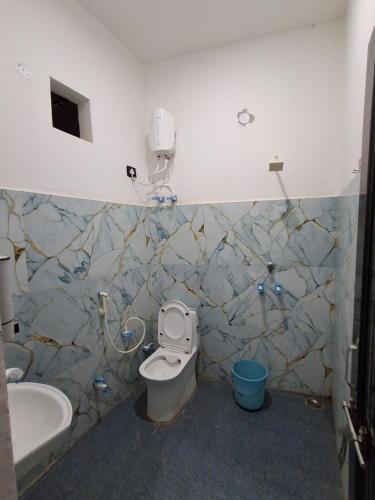 a bathroom with a toilet and a sink at Hotel Town Inn in Mathura