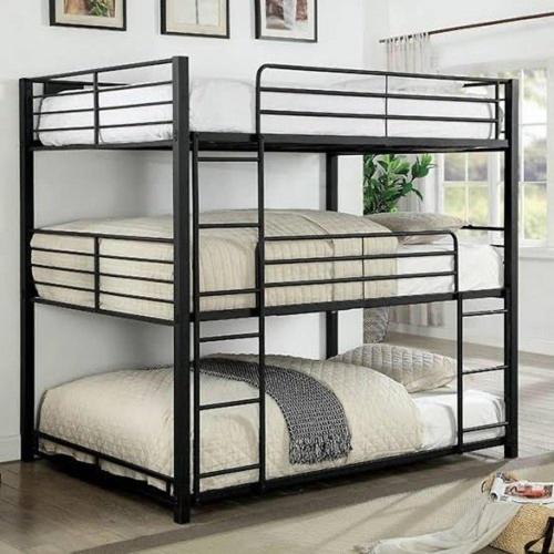 two black bunk beds in a room at City walk dormitory in Bangalore