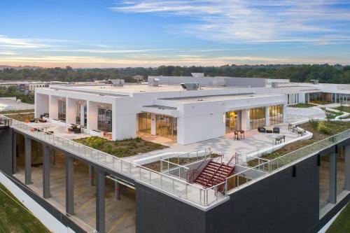 an overhead view of a building with a deck at The Summit Hotel in Cincinnati