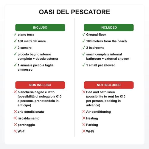 a screenshot of a cell phone screen with the assi del scenario at Oasi del Pescatore in Marina di Cecina