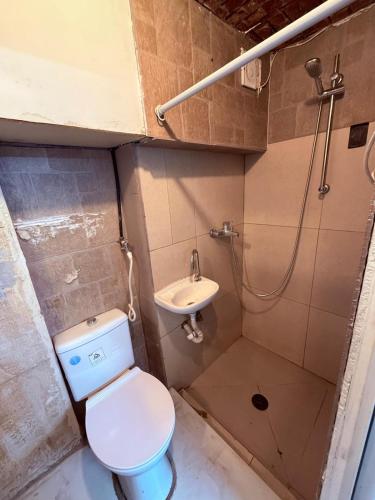 a bathroom with a toilet and a sink at ברזיליאנו - Braziliano in Eilat