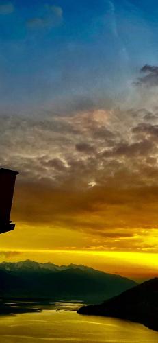 a view of the sunset from a plane at Villa Diomira in Cannobio