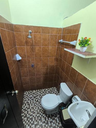 a bathroom with a toilet and a sink at Apartaments BK1 Iquitos in Iquitos