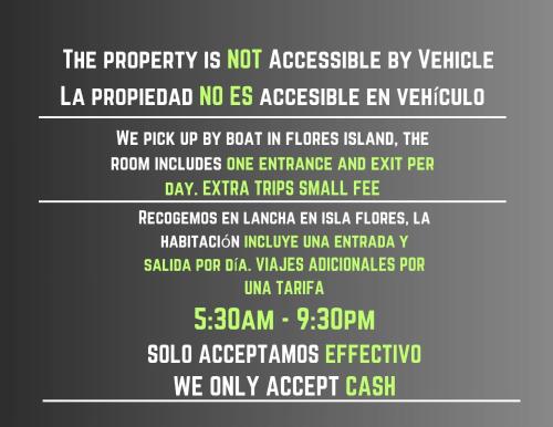 a black and white poster with the words the property is not accessible by vehicle at B&B Del Lago in Flores
