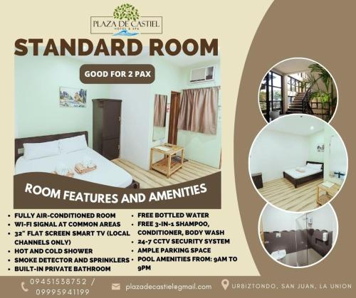 a flyer for a standard room at the starland room at Plaza De Castiel Hotel in San Juan