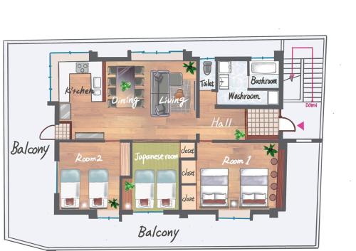 a floor plan of a building at TIDA house urasoe in Urazoe