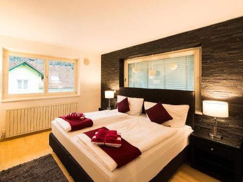 Postel nebo postele na pokoji v ubytování Ferienwohnung - Bergblick - Vandans