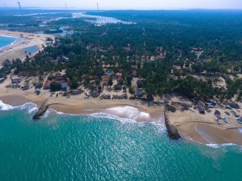 an aerial view of a beach and the ocean at Ocean View Beach Resort - Kalpitiya in Kalpitiya
