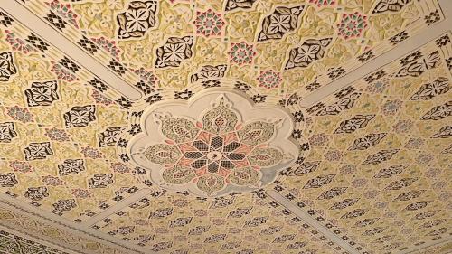 a ceiling with a flower pattern on a wall at Tidmi Wave Anza in Agadir