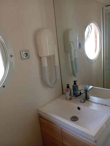 Vonios kambarys apgyvendinimo įstaigoje Mobil home Chrisali