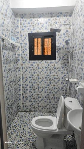 a bathroom with a toilet and a sink at VVVIP lita Résidence in Ekoumdoum
