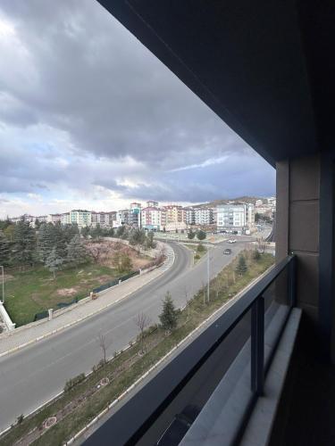 a view of a highway from a window of a building at Velora Suit Hotel in Nevşehir