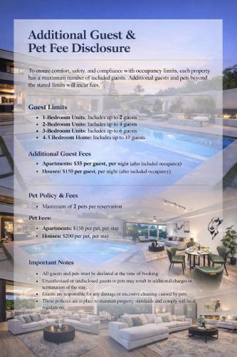 a flyer for a pet fee dissociation at Beverly Hills Penthouse 2 BR Apt with Parking 407 in Los Angeles