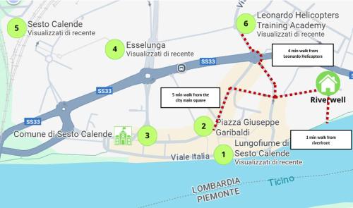 a map of the proposed upgrade to the london interchange at Riverwell in Sesto Calende