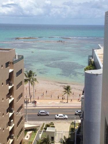 a view of a beach from a building at Jatiuca Trade Residence(JTR) in Maceió