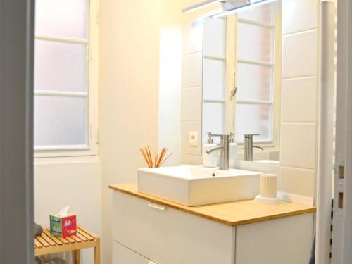 a bathroom with a sink and a mirror at Le Chaud Vin - Centre historique Albi - Zone Unesco - Animaux acceptés in Albi