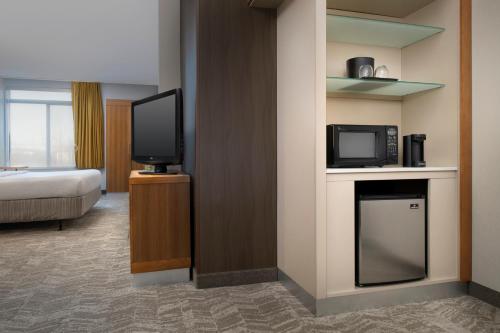a hotel room with a television and a bed at SpringHill Suites Potomac Mills Woodbridge in Woodbridge