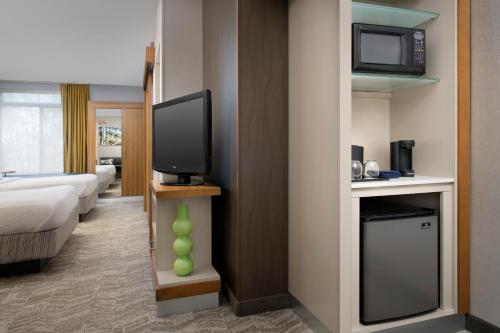 a hotel room with a bed and a television at SpringHill Suites Potomac Mills Woodbridge in Woodbridge