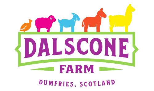 a logo for a farm with horses and chickens at The Townhouse Self Catering in Dumfries