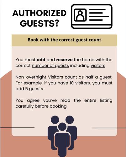 a screenshot of a text box with the correct guest count at Entire Private Home with 2 Bedrooms 1 Bathroom, Grand View, King Bed, Spacious, Parking, Available Now in El Cajon