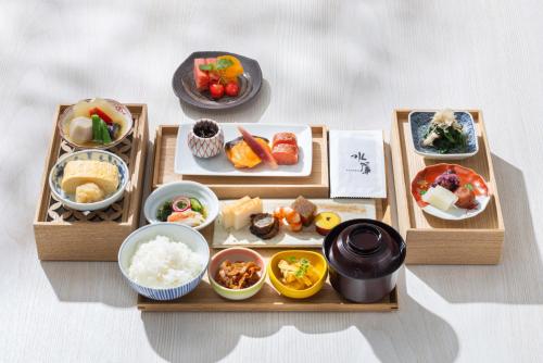 a tray of food with different types of food at The Capitol Hotel Tokyu in Tokyo