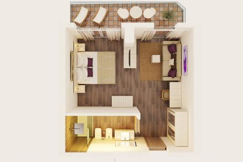 a rendering of a floor plan of a house at Hotel Ambassador in Bibione