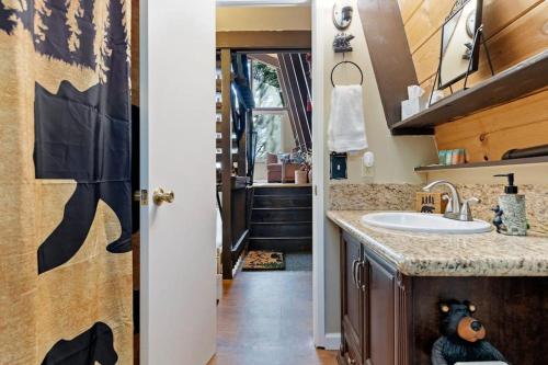 a bathroom with a sink and a counter at Chief Peak in Fish Camp