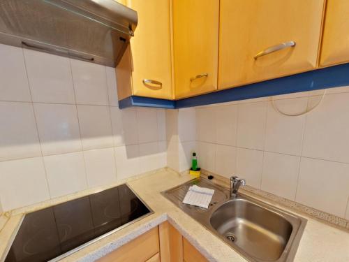 a kitchen with a sink and a counter top at Studio Roswitha mit Pool und Sauna in Freyung