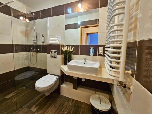 a bathroom with a sink and a toilet at Balia Spa & Wellness in Kazimierz Dolny