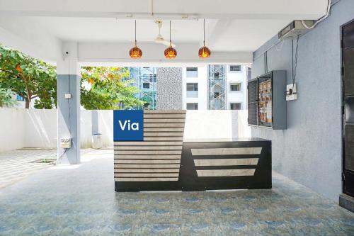 a lobby with a vico sign on the wall at Via Skyline I in Méribel Village