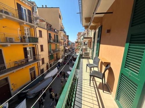 a view of a street from a balcony of a building at Mare Calmo 2 in Manarola