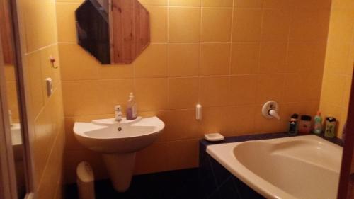 Koupelna v ubytování Chalupa v Krásné
